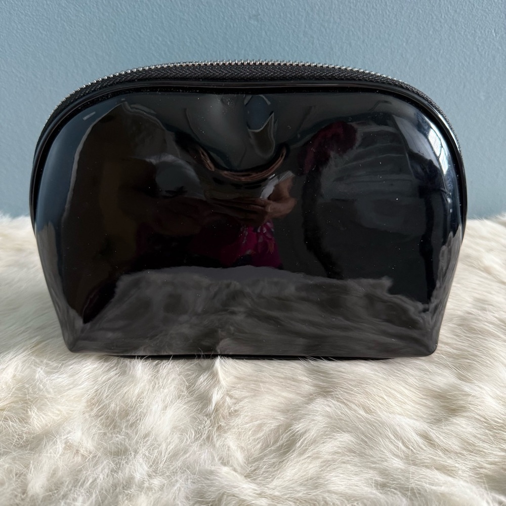 Dolls Kill Black Patent Leather Cosmetic Travel Bag - Picture 3 of 7
